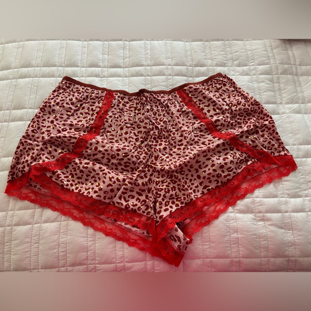 Victoria’s Secret, Sz XL, Sleep Shorts with Red Lace Trim NEW!
